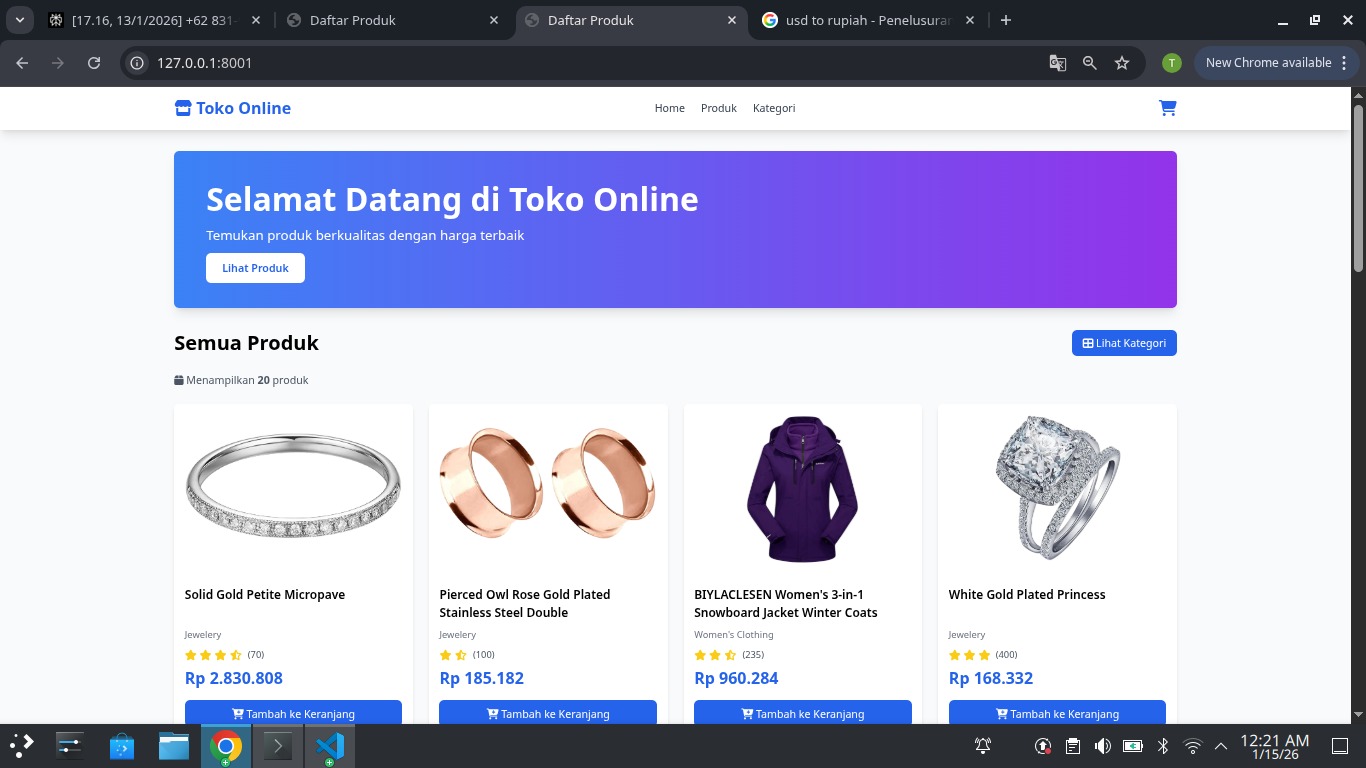 membuat project e comerce sederhana